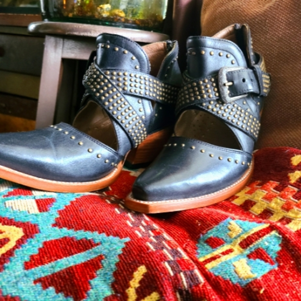 Ariat Navy Studded Ankle Booties